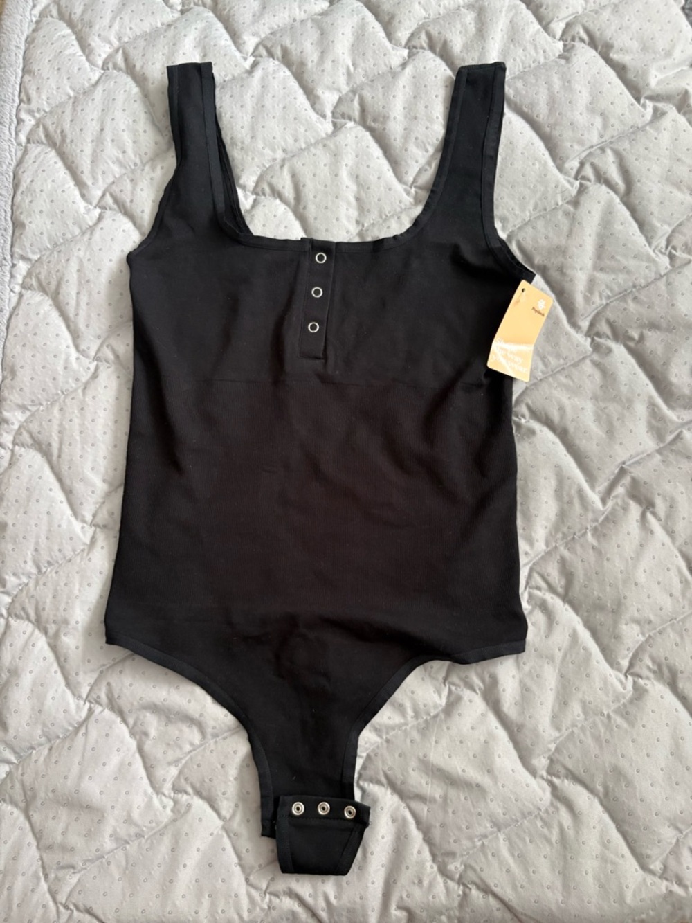 Classic Black Ribbed Snap-Front Bodysuit